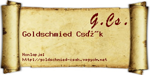 Goldschmied Csák névjegykártya